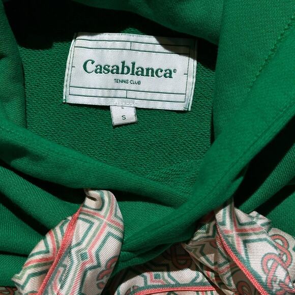 Silk scarf drawstring hoodie - Picture 3 of 6